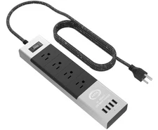 Power Strip Surge Protector by Artix NRGPower C500, Aluminum with Scratch-Pro...