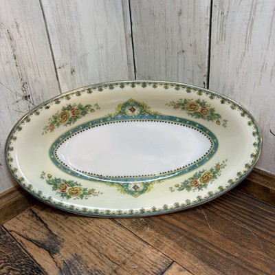 Antique Noritake Morimura Floral Oval Relish Celery Trinket Dish Gold Trim 8''