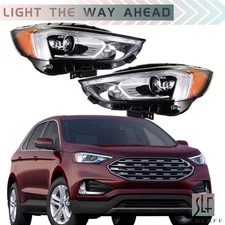 Pair Full LED Headlight Headlamps w/ DRL Assembly For Ford Edge 2019-2021 LH+RH