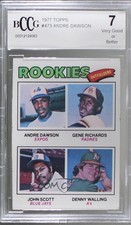 1977 Topps Rookie Outfielders Andre Dawson Gene Richards John Scott BCCG 7 1h1