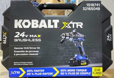 NEW Kobalt XTR 24V MAX Brushless Hammer Drill/Driver Kit w/ Battery ...