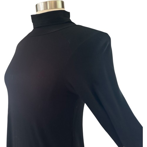 Eileen Fisher Dress Womens Small Black Short Sleeve High Neck Stretch Pullover - Picture 12 of 18