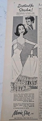 1957 Women's Movie Star Half Full Slip Pamela Duncan vintage Fashion art ad