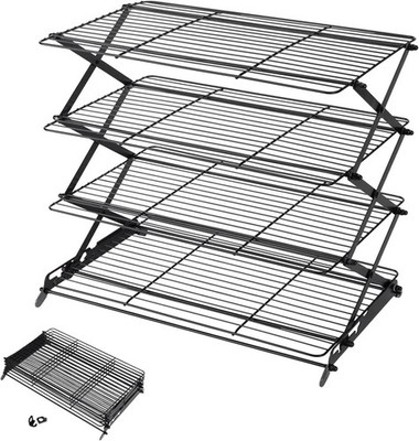 2/3/4tier Upgraded Collapsible Cooling Rack With Adjustable 3 Setting Design Sta
