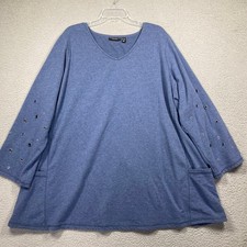 Susan Graver Weekend Tunic Womens 3X Blue Gro...