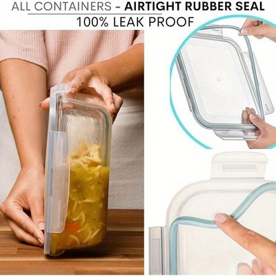 Borosilicate Glass Food Storage Container Airtight Leakproof Meal Prep Lunch Box