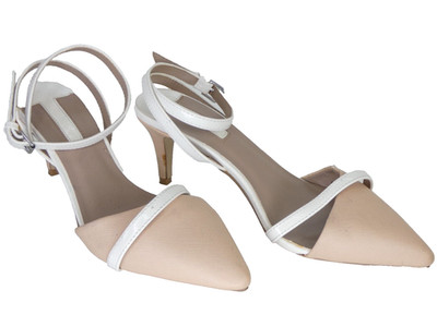 Dorothy Perkins Heels spitz zulaufend Knöchelriemen Party formell D'Orsay weiß pink 5