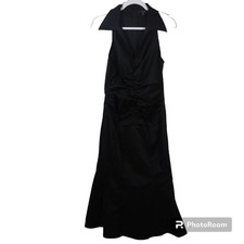 Adrianna Papell Cocktail Dress Black Fit And Flare Flounce Size 10