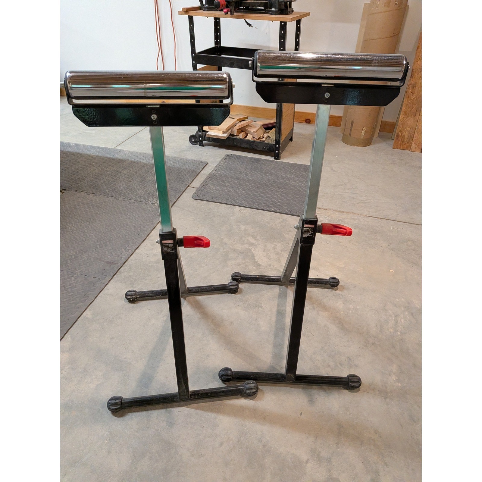 Craftsman Adjustable Roller Support Stand Set of 2 Steel 130 lb Capacity