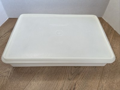 Vtg Tupperware Sheer Clear Rectangle Storage Container Cookies  Candy 14 X 9.5 