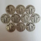 Lot Of 10 SILVER Standing Liberty Quarters No Dates (Exact Coins Shown) #00-11