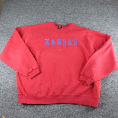 Vintage Kansas Jayhawks Sweatshirt Mens 2XL Red NCAA Basketball Nike Y2K