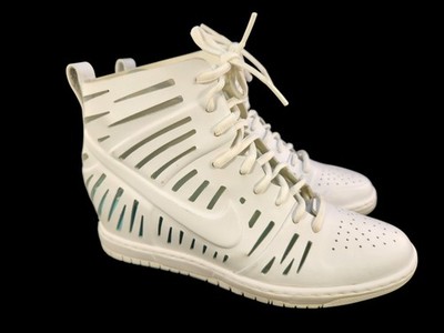 NIKE 725062-100 JOLI SKY HI WEDGES DUNK 2.0  HIDDEN HEELS WHITE WOMEN SIZE 9