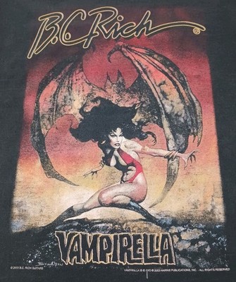 RARE Vintage '03 Sexy Vampirella x BC Rich Tshirt Guitars Promo XL  EUC NICE!