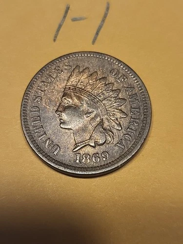 1869 Indian Head Cent VF Cleaned