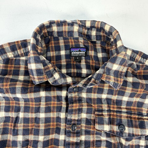 Patagonia Fjord Flannel Shirt Mens Small Plaid Organic Long Sleeve Button Up - Picture 5 of 10