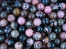 Rhodonite 8mm Round Beads 30pc DIY Jewellery Bracelets Earrings Necklaces