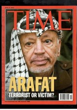PALESTINA ARAFAT YASSER  TERRORIST OR VICTIM ? TIME 2002 magazine April 8