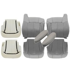 SecosAutoparts Driver  Passenger Bottom  Top Leather Seat Cover  Foam Cush...