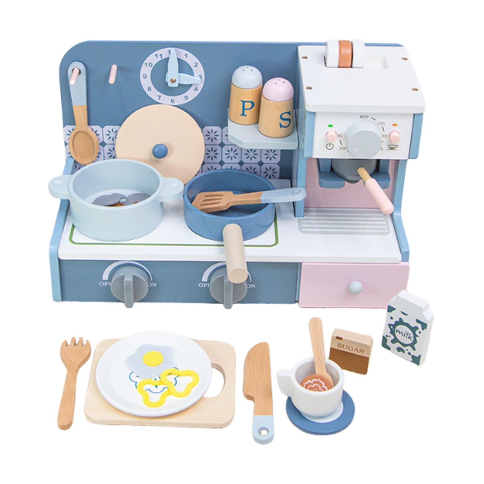 Kitchen Wooden Play Set Kitchen Toy Playset Wooden Kithen and Cooking Play Set