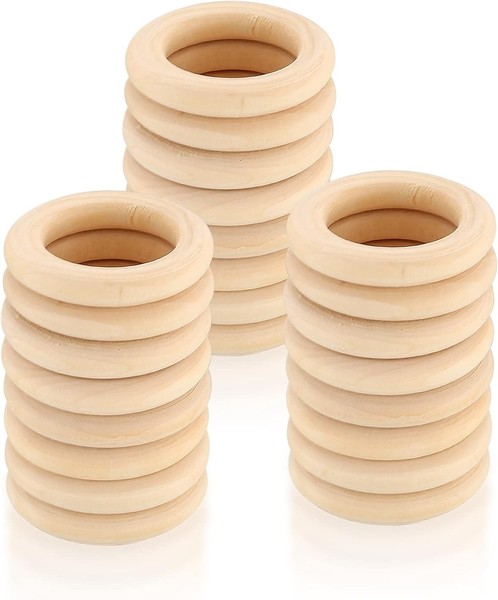 Holzringe Basteln DIY Makramee Ringe 24 StüCk 70Mm-image