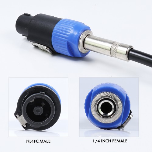 2pcs Speakon to 1/4" Inch Connector Pro Speak-On Male to 1/4 Female Plug Adapter - Picture 6 of 12