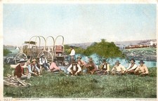 COWBOYS AT LUNCH - USA - POSTCARD