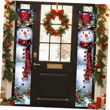 Merry Christmas Doors Banner Snowman for Front Porch Sign with Pattern UJ99142
