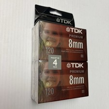 TDK P6-120MP 8mm Camcorder Tapes 4 pack Brand New Sealed Premium