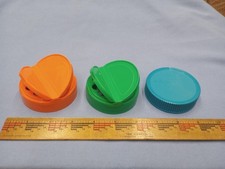 Lid lot 3 Standard Regular Mouth Mason Jar Dry Herbs Spice Spoon Shaker Grn Orng