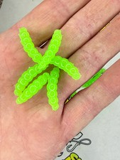 Custom 1" Glow Green/Green Soft Plastic Wax Worms 24 pack