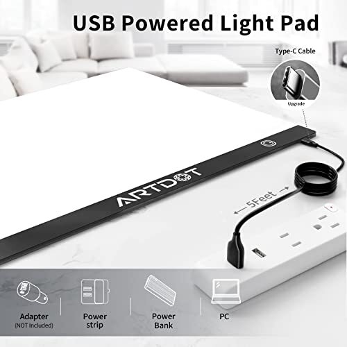 ARTDOT A3 LED Light Pad for Diamond Painting USB Powered Light Board