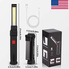 LED Inspection Torch Lamp Rechargeable Magnetic COB Work Lights Light Flashlight