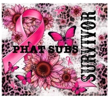 20oz Sublimation Tumbler Wrap Breast Cancer Survivor Ready to Press Transfer