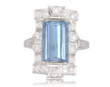 4.060CT Aquamarine  Cubic Zirconia Women's Fashion Elegant  Engagement Ring