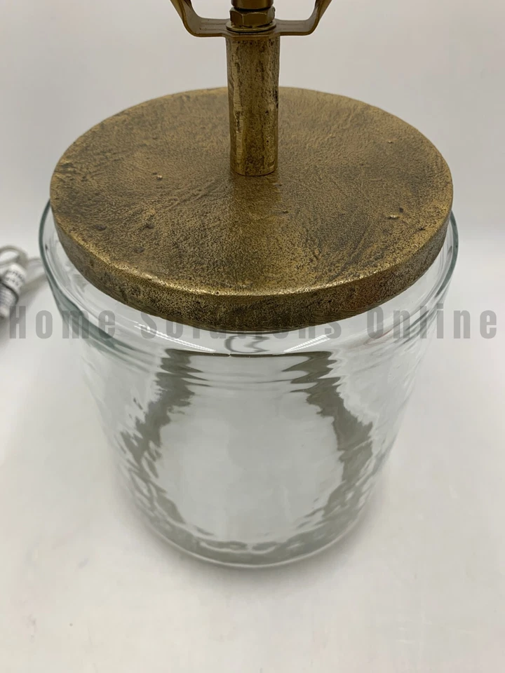 Pottery Barn Dalton Recycled Glass Table Lamp Forged Brass Small 20" H #X706 - Image 3 of 4