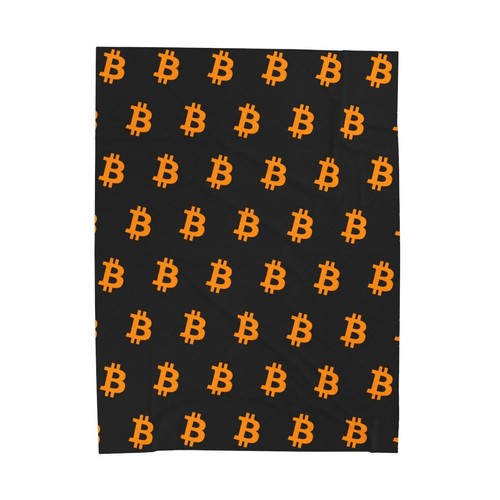 Bitcoin BTC Velveteen Plush Blanket, Crypto Blanket, Cryptocurrency, Blockchain - Picture 18 of 25