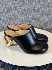 JW Anderson Lamb Chain Heel Mule Women's Size 36 Black Gold