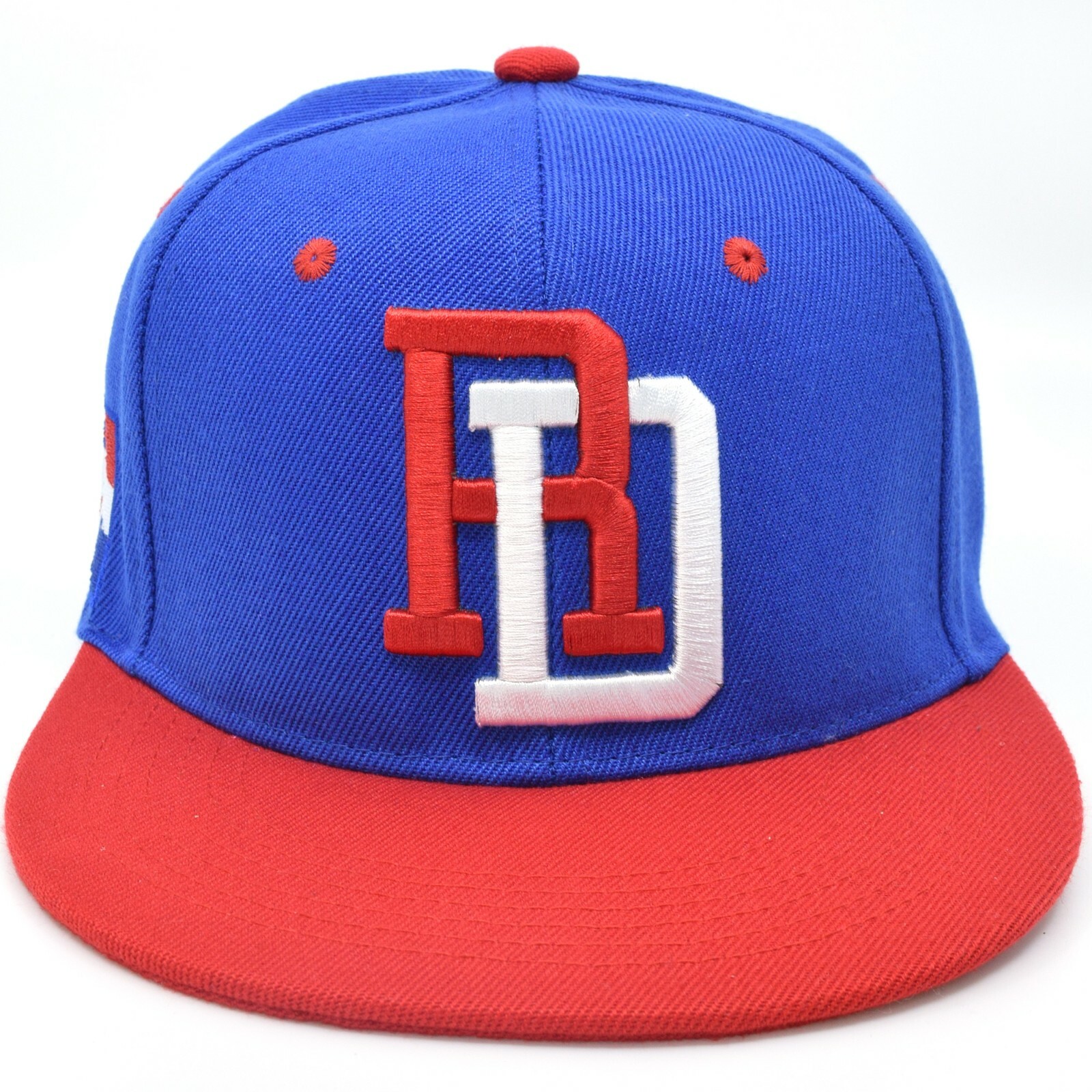Dominican Republic Snapback Hat - Embroidered Shield & Flag, Heater Gray/Royal