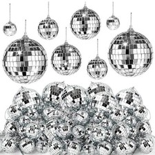 36PCS Hanging 4D Mirror Disco Balls Party Decor Music Festival Tree Ornaments