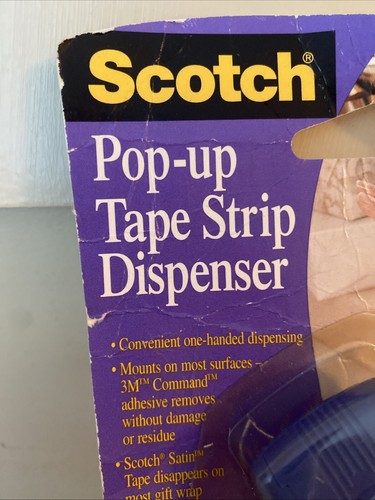 NOB Scotch Pop-Up Tape Strip Dispenser Discontinued Satin 75 Strips READ Dscrptn - Picture 5 of 6
