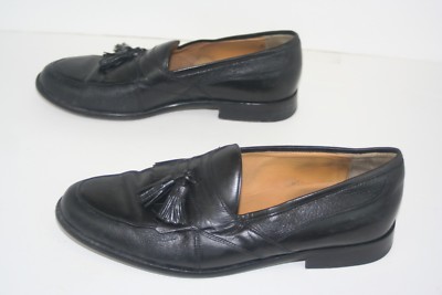 Johnston & Murphy Black Leather Tassel Loafers. Mens 9.5 M  display picture 1