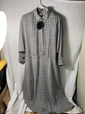 Vintage 70s Black & White Jessica Lauren Dress/gown Plus Size 18 Made In Usa