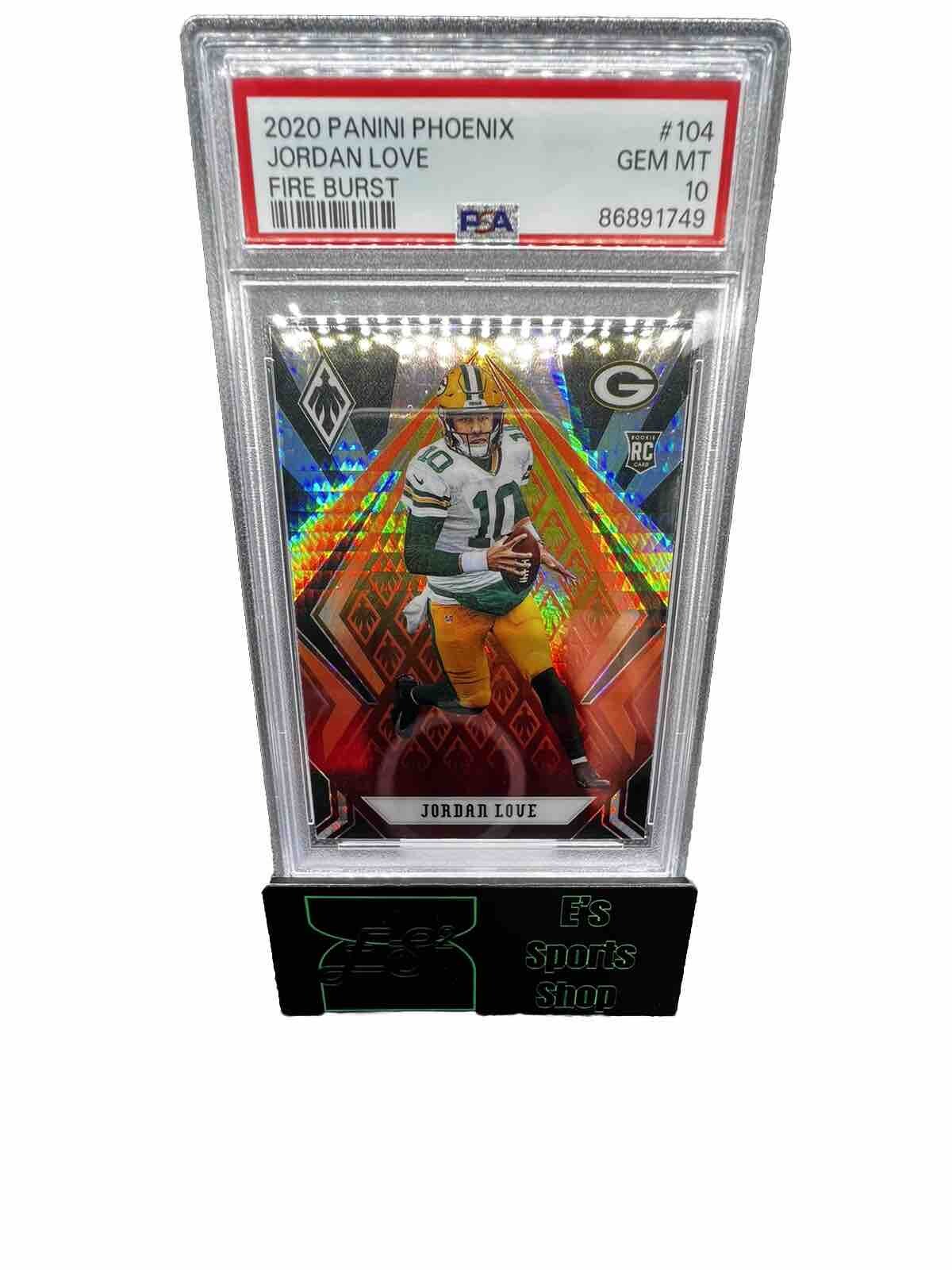 2020 Panini Phoenix Jordan Love Fire Burst Rookie RC #104 PSA 10 Packers