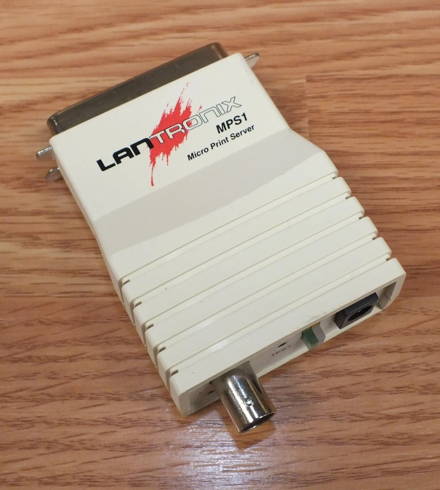 Lantronix (MPS1) Ethernet Micro Print Server Adapter with AC Power Supply *READ* - Image 2 of 4