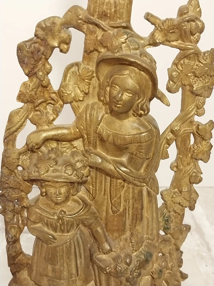 Antiguo centro de mesa victoriano figurativo girandole base candelabro latón mármol Foto 2 de 4