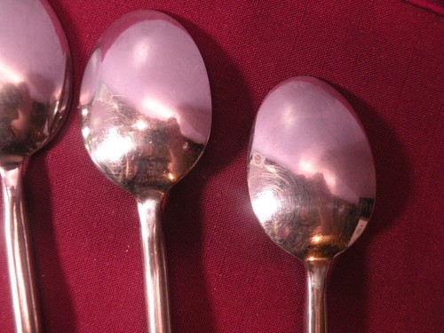 4 Soup Spoons Gourmet Settings EXOTIQUE PLATINUM Stainless Flatware 8 In GF1 - Picture 7 of 7