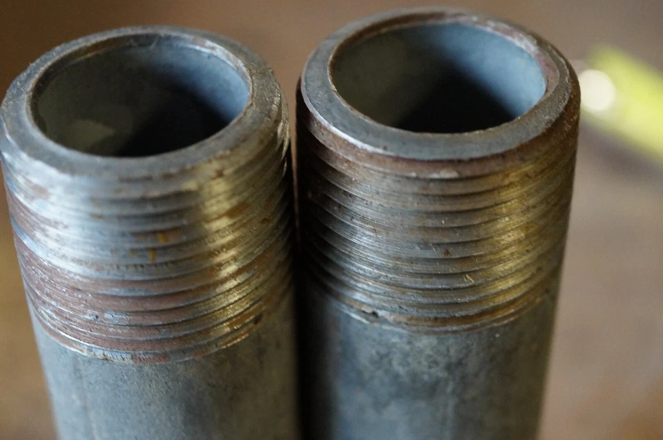 Lot of 2:  Schdeule-80 (Heavy Duty) Galvanized Pipe Nipples  1" NPT x 5" Long - Image 2 of 4