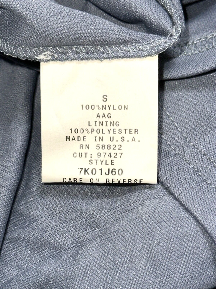 Studio M 鸡尾酒 A 字迷笛连衣裙 S 灰色褶皱 V 领无袖弹力 — 第 4/4 张图片