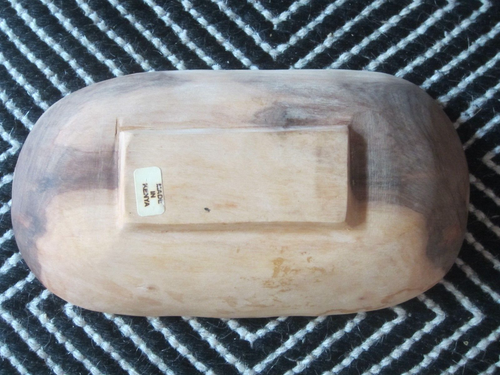 Cuencos de madera de olivo tallados a mano de Kenia Batik incrustación de hueso 8 1/4"x 4 1/2" - Imagen 3 de 3